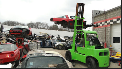 Corvette Moved out of the Salvage Yard